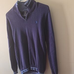 Izod Men’s Navy Blue Quarter-Zip Pullover Sweater